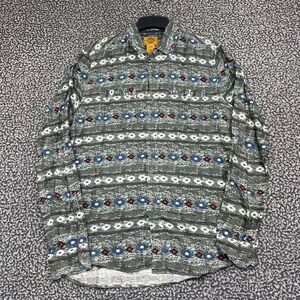Stapleford Button Up Shirt Men Medium Green Aztec Southwestern Print Flannel M